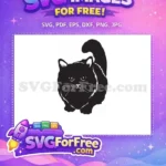 Free Fluffy Grumpy Cat Free Bushy Tail Silhouette Feline Free SVG - Instant Download