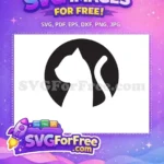 Free Cat Silhouette Profile Free Black Circle Design Free SVG - Instant Download