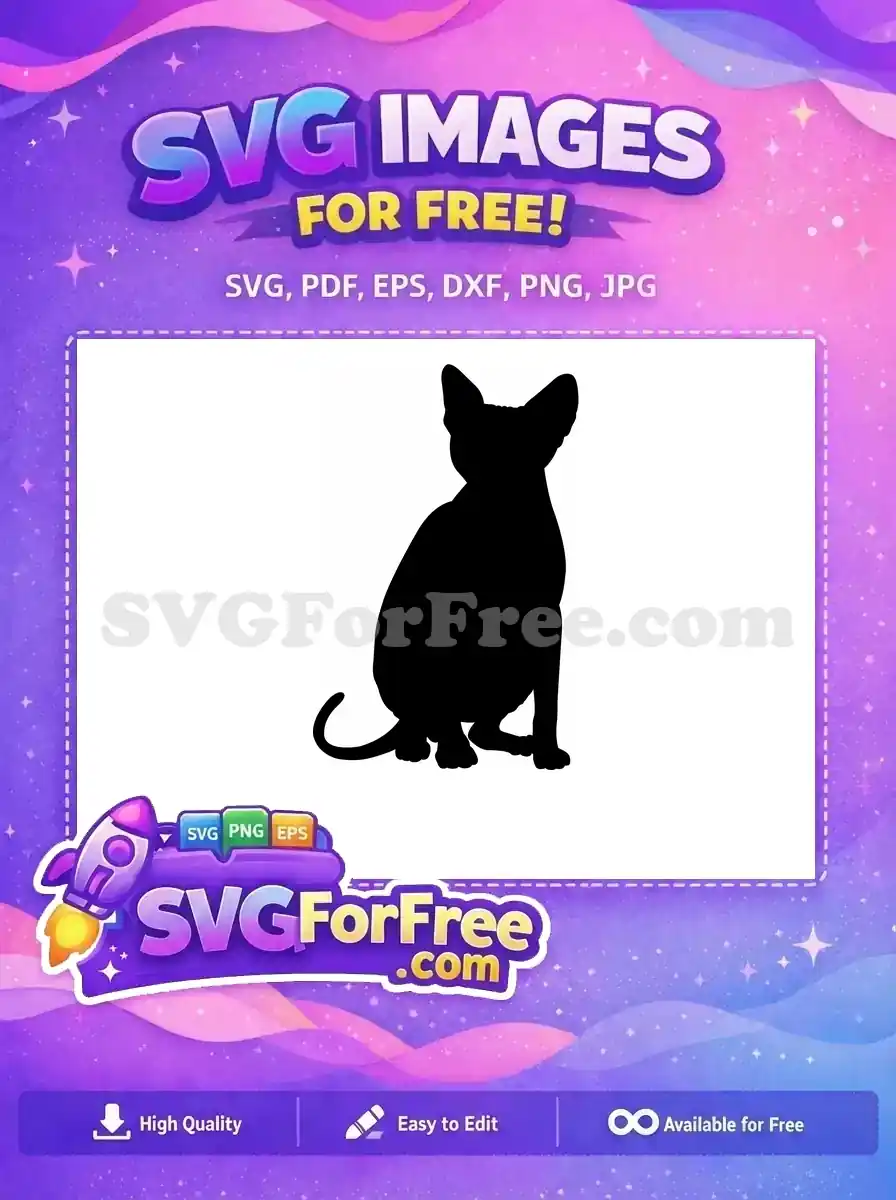 A completely black free SVG image, representing a versatile and adaptable free design for cutting machines and crafts. Download this free vector now!