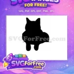 Free Black Cat Silhouette Free Spooky Halloween Cat Design Free SVG 2 - Instant Download