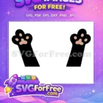 Free Cat Paws Silhouette Free Raised Black Paws Design Free SVG - Instant Download