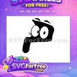 Free Black Cat Big Eyes Free Worried Expression Cartoon Silhouette Free SVG - Instant Download