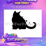 Free Grunge Cat Silhouette Free Black Paint Splatter Art Free SVG - Instant Download