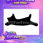 Free Playful Lying Down Cat Free Cute Kitty Outline Pet Lover Free SVG - Instant Download