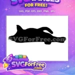 Free Cheshire Cat Silhouette Free Grinning Black Cat Alice in Wonderland Free SVG - Instant Download