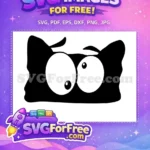 Free Black Cat Silhouette Free Googly Eyes Soot Sprite Free SVG - Instant Download