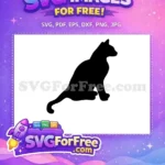 Free Black Cat Silhouette Free Sitting Pose Graphic Free SVG - Instant Download