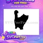 Free Fluffy Persian Cat Free Standing Tail Up Pet Lover Design Free SVG - Instant Download