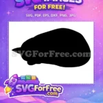 Free Curled Up Sleeping Cat Free Minimalist Black Silhouette Feline Free SVG - Instant Download