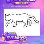 Free Sitting Black Cat Silhouette Free Minimalist Pet Feline Free SVG - Instant Download