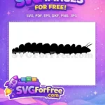 Free Black Silhouette Free Long Body Antennae Caterpillar Insect Free SVG - Instant Download