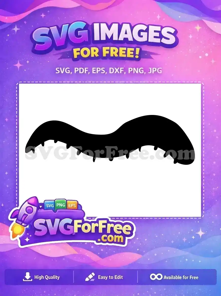 A concise free SVG featuring a charming black silhouette resembling a crawling caterpillar, ideal for creative projects.