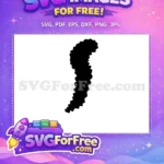 Free Black Silhouette Caterpillar Free Wavy Body Design Caterpillar Free SVG - Instant Download
