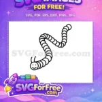 Free Smiling Black Outline Free Segmented Body Caterpillar Free SVG - Instant Download