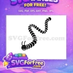 Free Smiling Black Caterpillar Free Happy Wavy Body Insect Free SVG - Instant Download