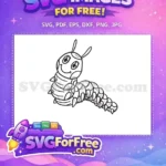 Free Smiling Caterpillar Big Eyes Free Cute Dotted Body Garden Insect Cartoon Free SVG - Instant Download