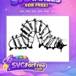 Free Arched Caterpillar Free Black Outline Hungry Caterpillar Free SVG - Instant Download