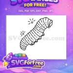 Free Sparkling Outline Caterpillar Free Segmented Body Garden Critter Free SVG - Instant Download