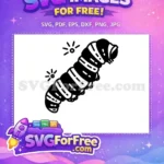 Free Black and White Caterpillar Free Sparkling Insect Design Free SVG - Instant Download