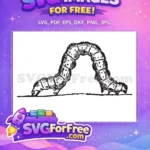Free Vintage Caterpillar Drawing Free Dotted Body Insect Illustration Free SVG - Instant Download