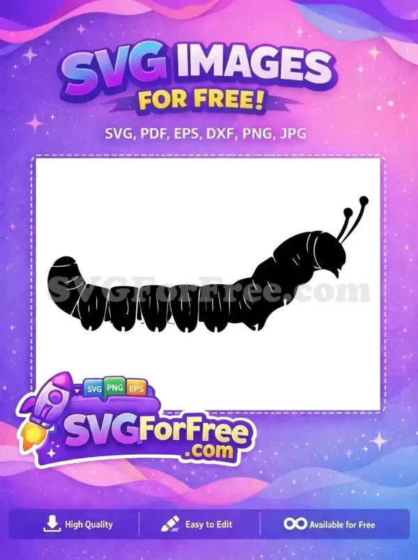 Charming Free Caterpillar SVG Design for All Your Crafts! Discover this free caterpillar silhouette SVG, perfect for endless creative projects. A charming, ready-to-use free design.