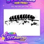 Free Black Silhouette Free Segmented Body Inchworm Caterpillar Free SVG - Instant Download