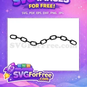 Free Unique Chain Link SVG Design for Creative Projects A free black chain SVG with one square link, symbolizing unique connection or a broken bond. Ideal for creative projects.