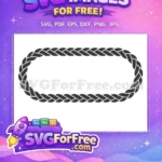Free Black Braided Rope Free Oval Frame Border Chain Free SVG - Instant Download
