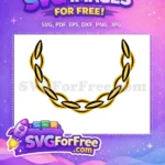 Free Gold and Black Links Free Interlocking Oval Chain Free SVG - Instant Download