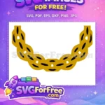 Free Gold Chain Necklace Free Interlocking Links Hip Hop Free SVG - Instant Download