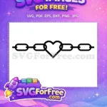 Free Solid Black Heart Free Interlocking Love Chain Design Free SVG - Instant Download