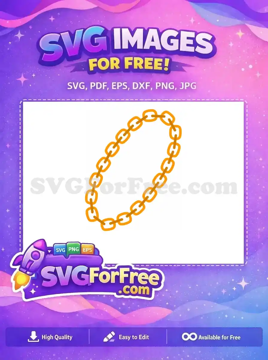 A vibrant free design showcasing an elegant gold chain forming an oval shape on a black background. Ideal for digital art.