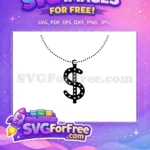 Free Dotted Dollar Sign Free Bling Chain Hip Hop Money Free SVG - Instant Download