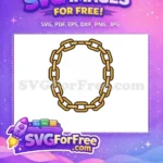 Free Golden Yellow Chain Links Free Circular Frame Border Chain Free SVG - Instant Download