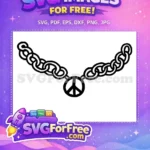 Free Peace Sign Pendant Free Interlocking Links Hippie Chain Free SVG - Instant Download