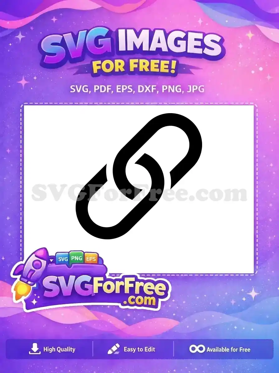 A free, bold black link icon, representing connection or hyperlinks. This versatile SVG design is perfect for web applications.