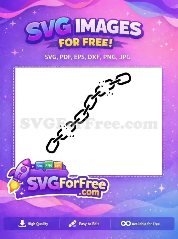 Dynamic free design featuring a broken chain, symbolizing release and breaking barriers. A powerful free vector graphic.