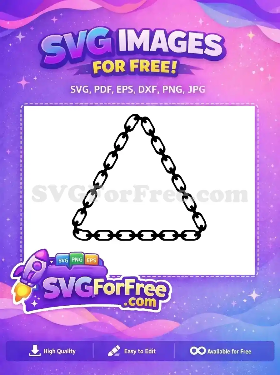 A captivating free design showcasing a black chain forming a triangle with a solid base, symbolizing strength and connection. Perfect for your next free project, this vector is easily editable.