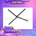 Free Black Linked Chains Free Simple Chain Links Abstract X Symbol Free SVG - Instant Download