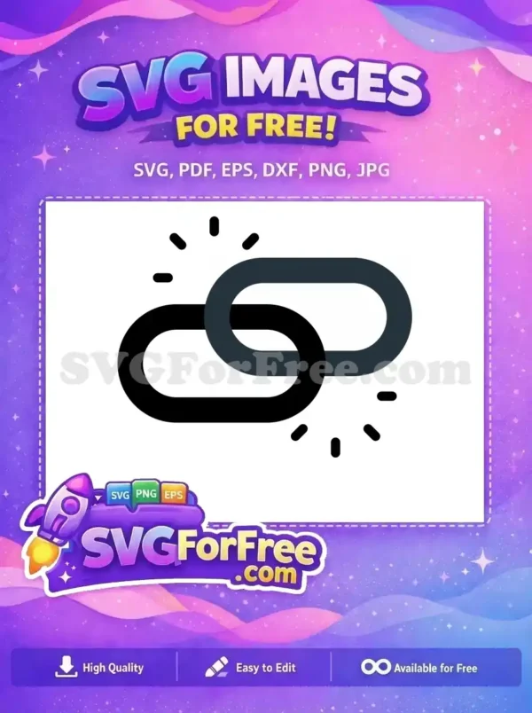 A free broken link icon, featuring two chain links with one visibly disconnected, signifying an error or lost connection. This free design is perfect for digital projects.