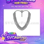 Free Heart Shaped Chain Free Outline Drawing One Free SVG - Instant Download