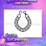 Free Simple Black Chain Free Linked Outline Bracelet Jewelry Free SVG - Instant Download