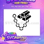 Free Gold Bars Ingots Free Black Silhouette Chain Blockchain Finance Free SVG - Instant Download