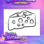 Free Cheese Outline Free Wedge with Holes Cartoon Food Free SVG - Instant Download