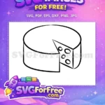 Free Cheese Wheel Outline Free Sliced Wedge with Holes Food Illustration Free SVG - Instant Download