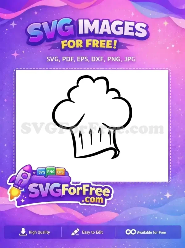 Discover this charming, free chef's hat SVG design, perfect for adding a culinary flair to any project. A versatile, free graphic.