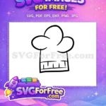 Free Bold Black Outline Free Classic Cooking Toque Ratatouille Free SVG - Instant Download