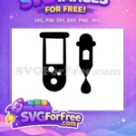 Free Black Test Tube Free Dropper with Drop Chemistry Free SVG - Instant Download