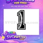 Free Number 1 Baseball Stitches Free Black and White Design Chicago White Sox Free SVG - Instant Download