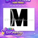 Free White M Baseball Stitch Free Sports Team Font Chicago White Sox Free SVG - Instant Download